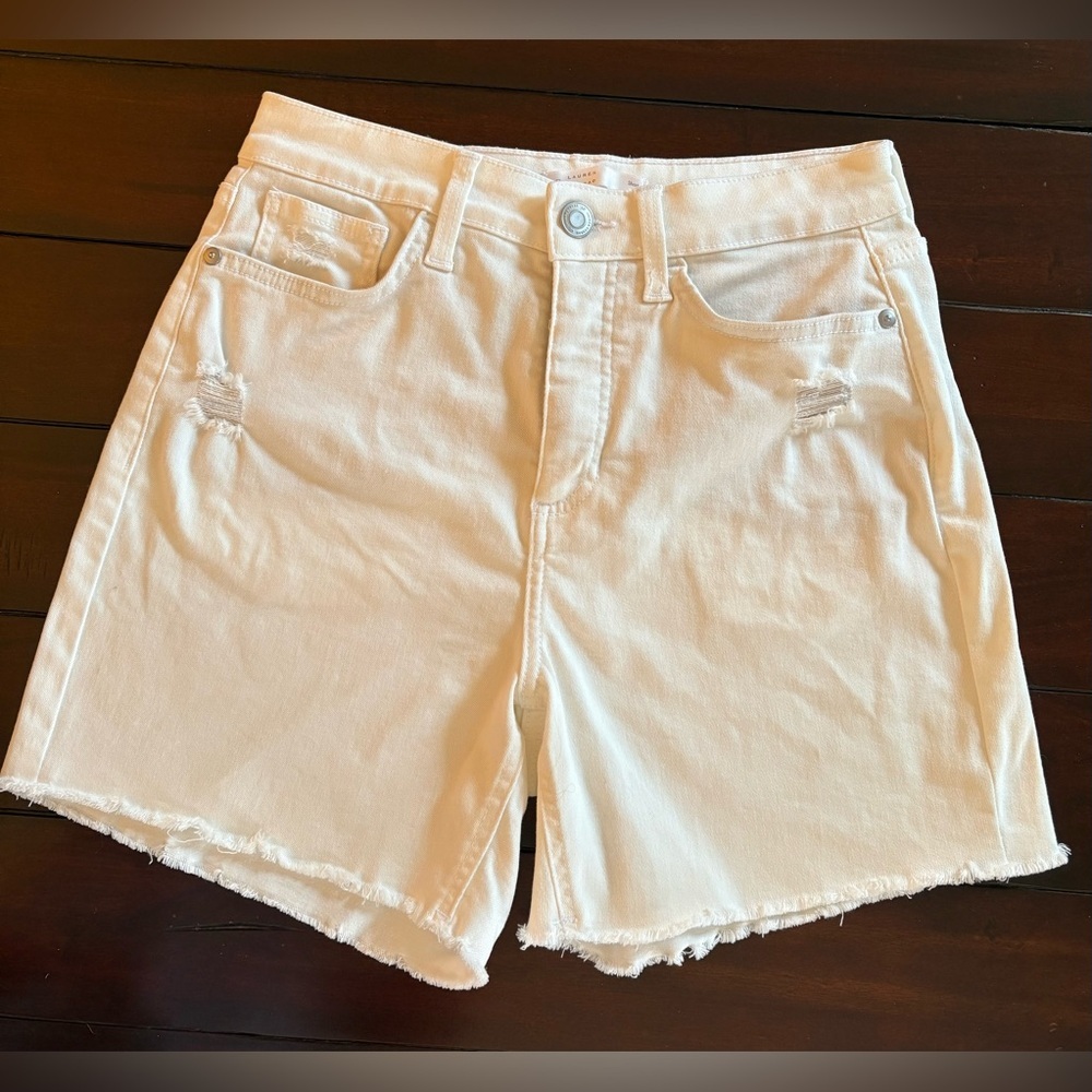 Lauren Conrad Cream Denim Shorts Size 4